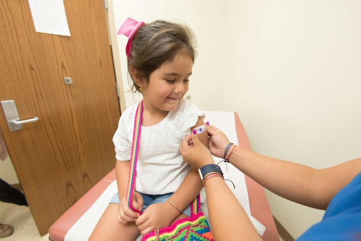 Girl Getting Vaccinated